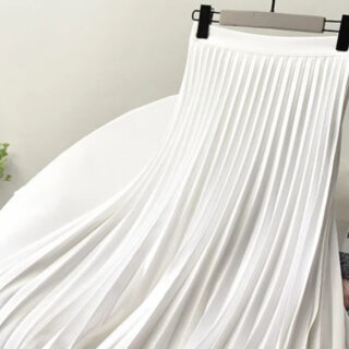 Jupe blanche plissée longue