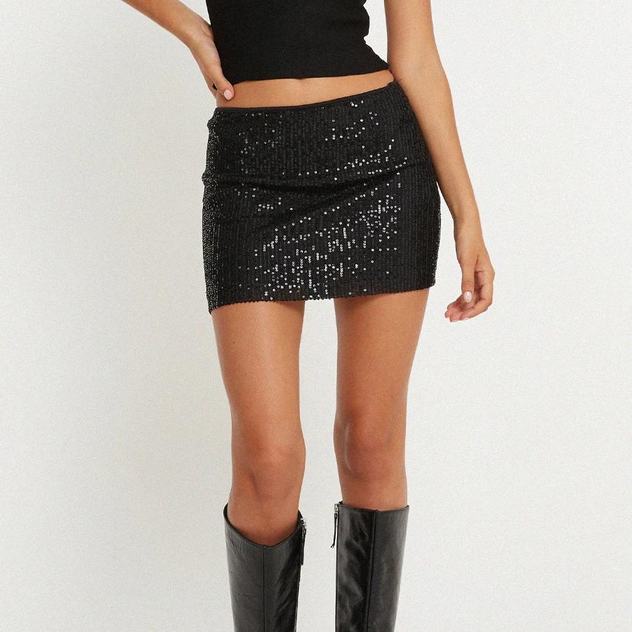 Haut Paillettes Femme Mini Jupe à Paillettes Sequins • Jolie Jupette Jupe  Sequin Doré, image size:900x900