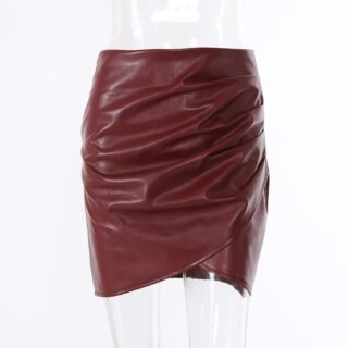 Jupe tulipe en simili cuir