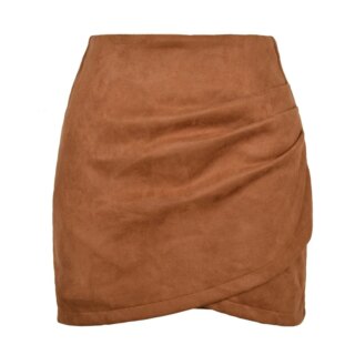 Mini jupe tulipe en daim