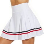 Jupe de tennis blanche avec une rayure et une rayure rouge