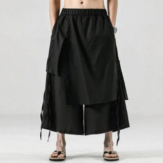 Jupe pour homme mi-longue noire
