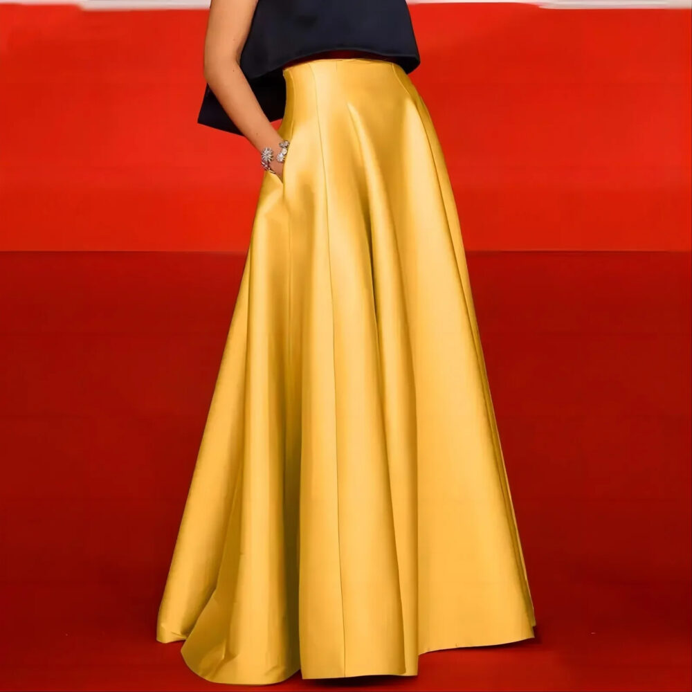 Jupe longue fluide taille haute et poches jupe longue fluide taille haute poches