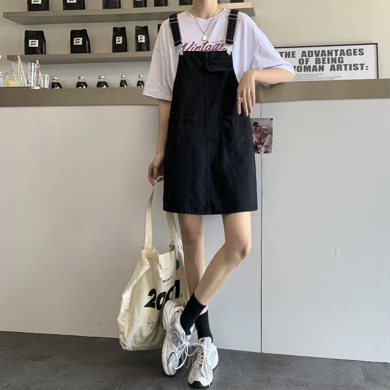 Salopette Noir Style Robe Salopette ROBE SALOPETTE EN CUIR COURTE