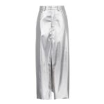 Jupe Simili Cuir Argentée Élégante et Moderne sur fond blanc