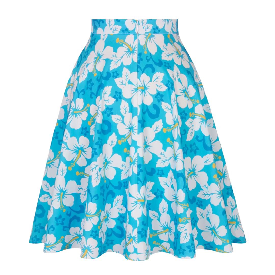 Jupe Hawaïenne Bleue à Fleurs • Jolie Jupette
