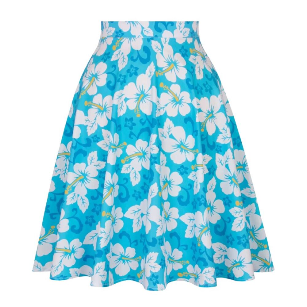 Jupe Hawaïenne Bleue à Fleurs