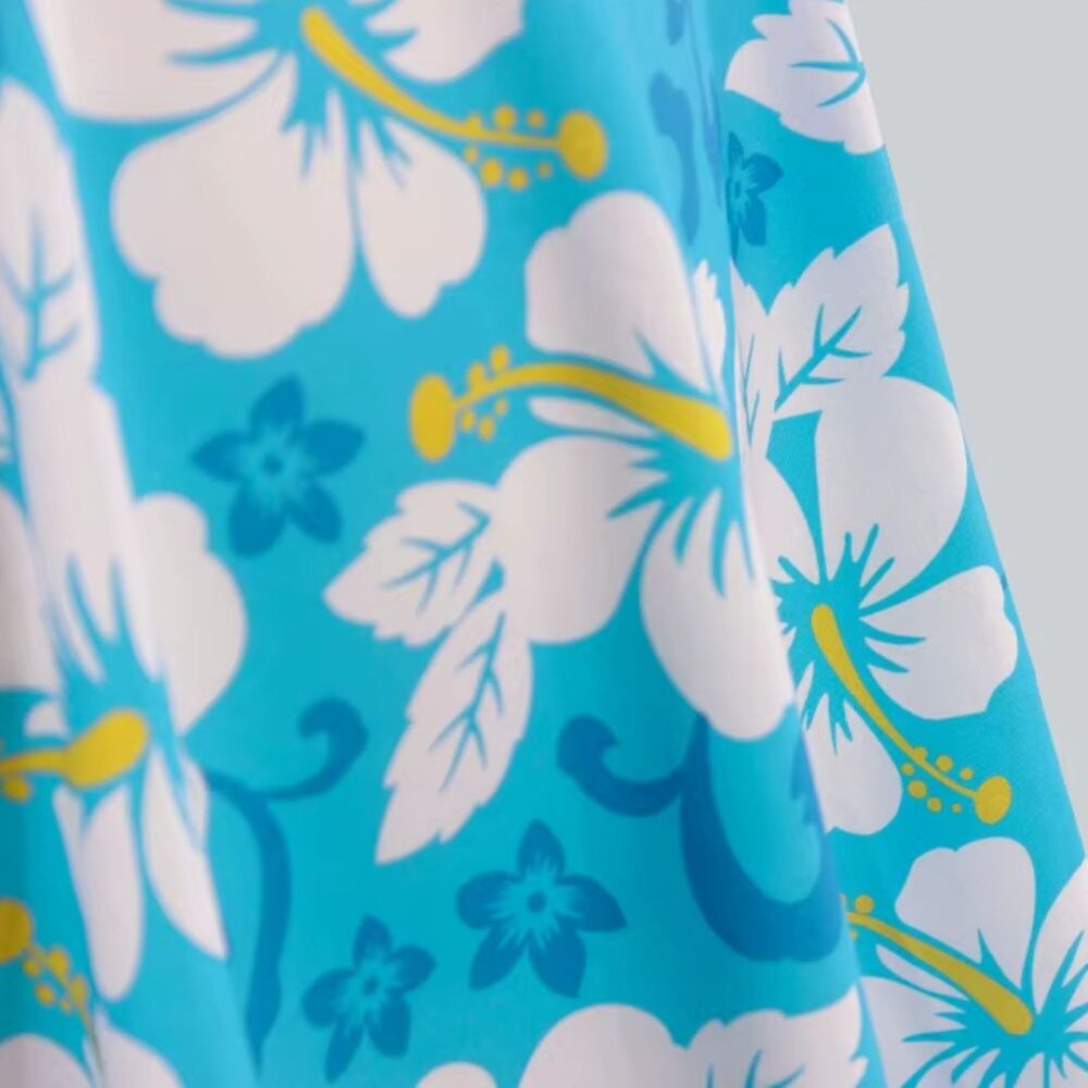 Jupe Hawaïenne Bleue à Fleurs