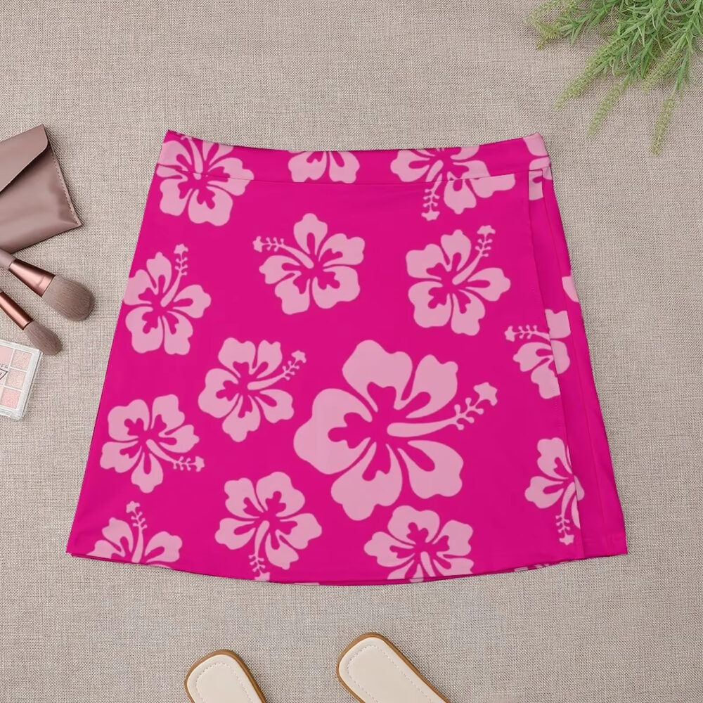 Jupe Hawaïenne Rose à Motif Floral