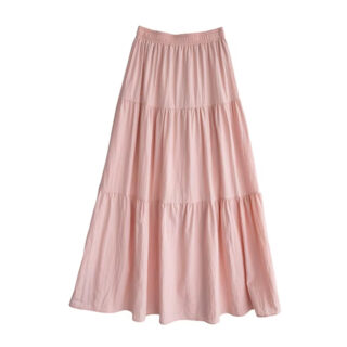 Jupe Rose Plissée à Taille Haute sur fond blanc