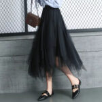Jupe en Tulle Noire et Irrégulière