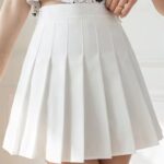 Jupe Blanche Plissée Style Asiatique