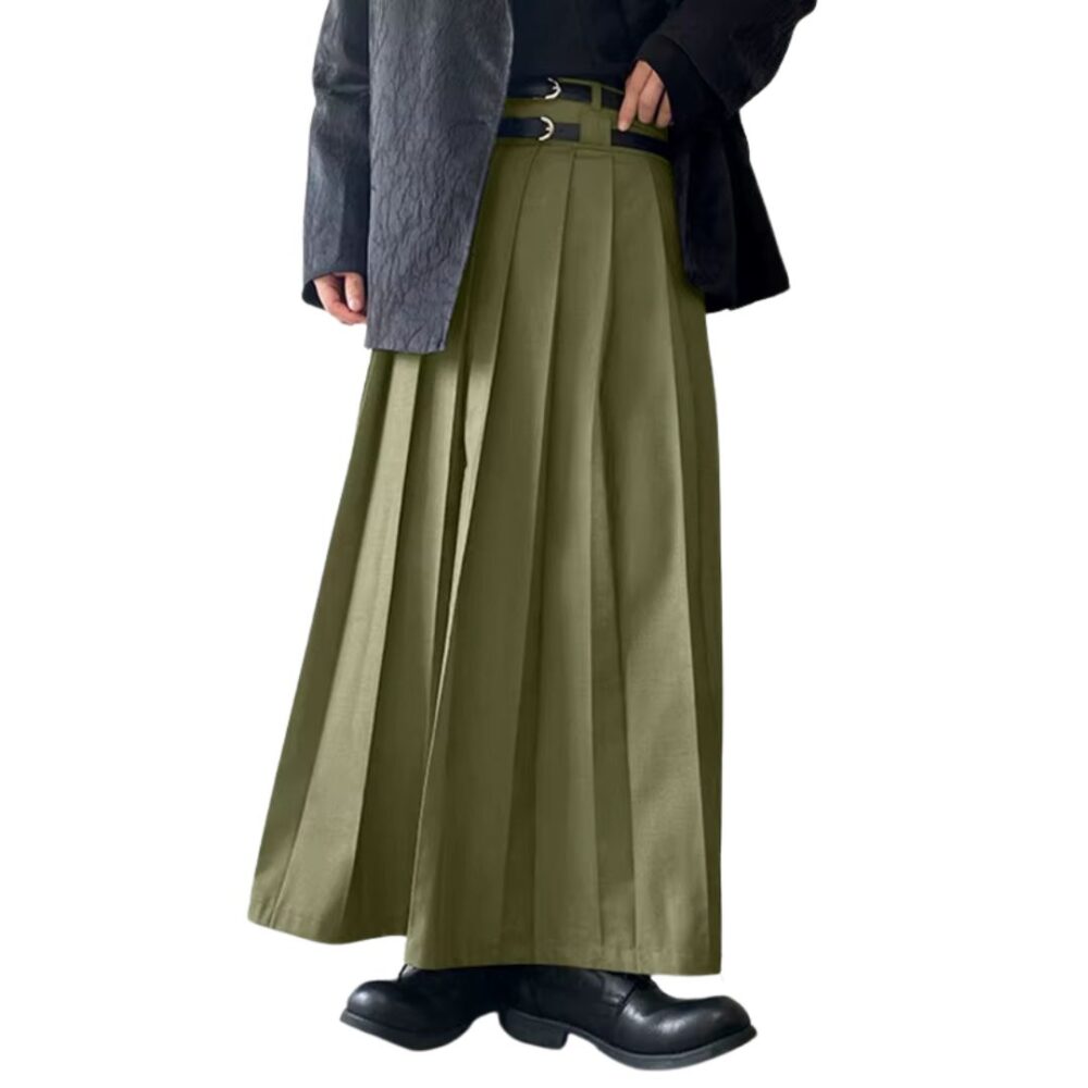 Jupe Homme Verte et Plissée
