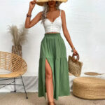 Jupe Midi Fendue Style Bohème sur une femme