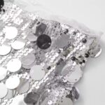 Jupe à Sequins Courte et Argentée