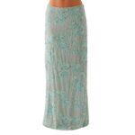 Jupe à Sequins à Motif Floral sur fond blanc