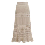 Jupe de Plage Beige en Dentelle sur fond blanc