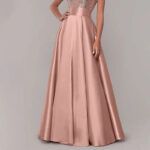 Jupe Longue et Rose en Satin