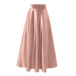 Jupe Longue et Rose en Satin sur fond blanc