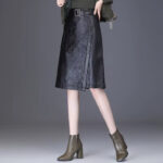 Jupe Tailleur en Simili Cuir
