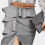 Jupe Tailleur à Volants Irréguliers