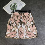 Jupe Paillette Rose à Motifs Géométriques sur fond gris